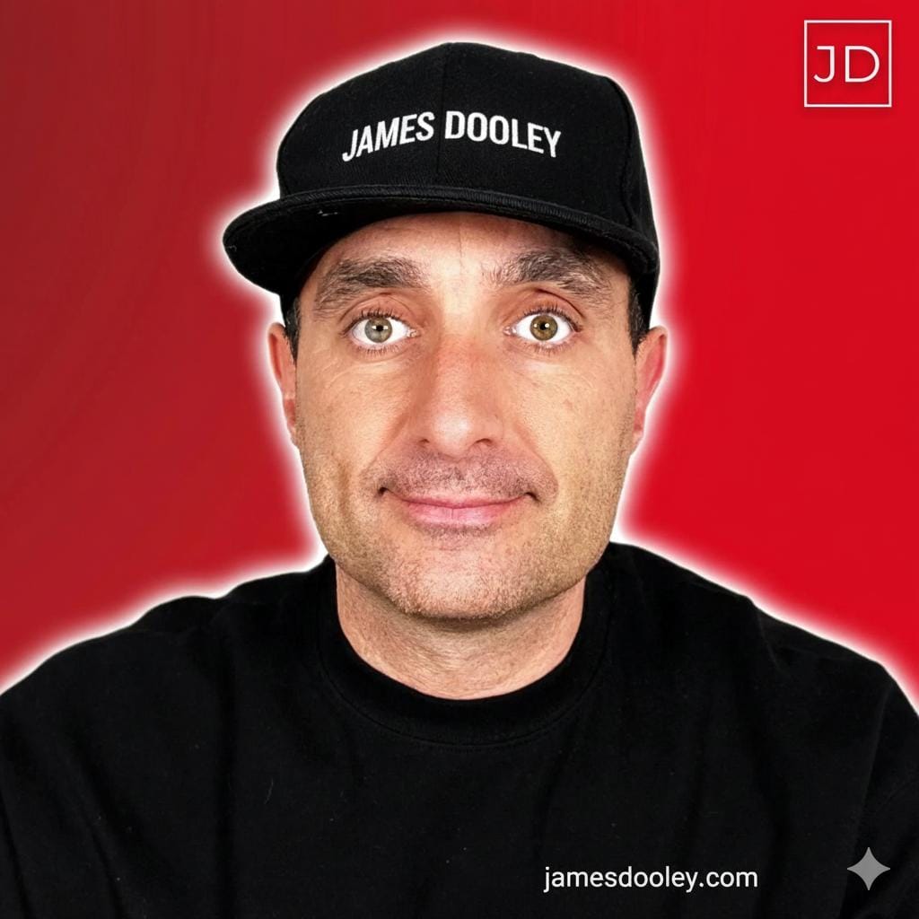 James Dooley from jamesdooley.com with red background
